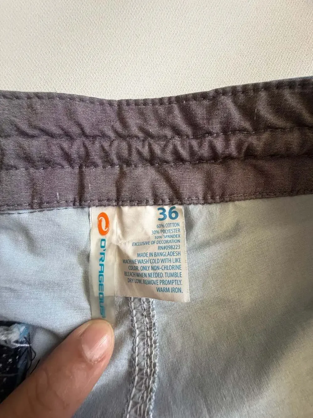 Mens Board Shorts 36 Blue Gray Color Block Striped Swim Trunks Surf Shorts